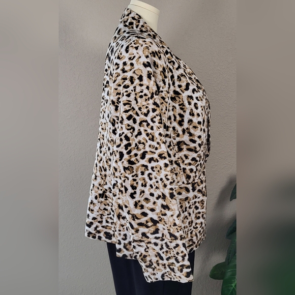 CALVIN KLEIN Womens Black Animal Print Blazer Jacket Plus Size 20W  (NWT) - Picture 4 of 11